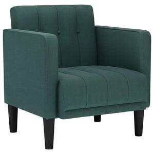 Sofa fotel z podÅokietnikami ciemnozielony 53 cm tkanina