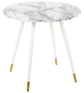 Nowoczesny stół do jadalni MDF ⌀ 80 cm efekt marmuru z białym Gutiere Beliani