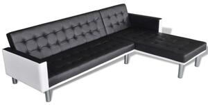 Sofa naroÅ¼na z funkcjÄ rozkÅadania, sztuczna skÃ³ra, czarna