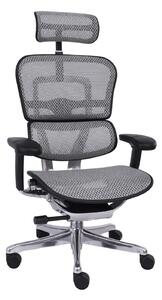 Fotel biurowy Ergohuman 2 Elite BS Grey - szaro-czarny ergonomiczny fotel siatkowy