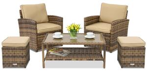 Meble ogrodowe Monaco Terrace + 2 pufy Garden Point brązowe
