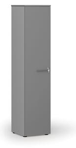 Szafa biurowa wąska PRIMO GRAY, 400 x 420 x 1781 mm, szary/grafit