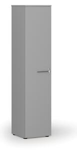 Szafa biurowa wąska PRIMO GRAY, 400 x 420 x 1781 mm, szary