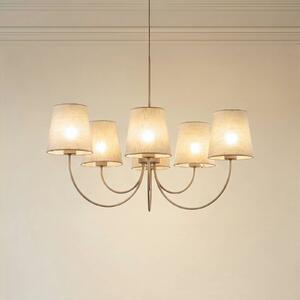 Żyrandol Candi TK Lighting, możliwość ściemniania, kremowy / amber, salon / jadalnia, tkanina / materiał / jedwab, nowoczesny