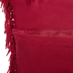 Zestaw 2 poduszek dekoracyjnych poszewki z wypełnieniem 45x45 cm czerwonym Cide Beliani