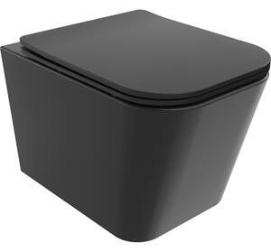 Mexen Teo miska wc Rimless z deską wolnoopadającą slim, duroplast, czarna mat - 30850685