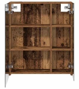 Szafka z lustrem do łazienki stare drewno 60 x 14,5 x 70 cm