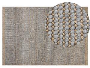 Dywan szary wełniany 140 x 200 cm ręcznie przędzony pętelkowy Banoo Beliani