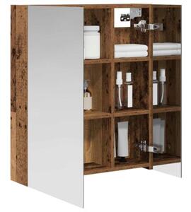 Szafka z lustrem do łazienki stare drewno 60 x 14,5 x 70 cm