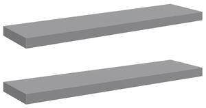 Półki ścienne, 2 szt., szare, 90x23,5x3,8 cm, mdf