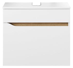 Biała niska wisząca szafka bez umywalki 60x53 cm Set 857 – Pelipal