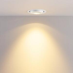 Molto Luce Lampa sufitowa wpuszczana LED MAG MINI, biała, Ø 10 cm, CCT 18 V MINI, biały / opal, salon / jadalnia, aluminium, nowoczesny