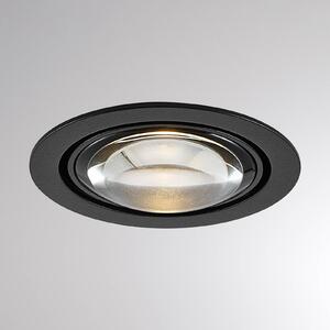 Molto Luce Lampa sufitowa wpuszczana LED MAG MINI, czarna, Ø 10 cm, CCT 18 V MINI, czarny, salon / jadalnia, aluminium, nowoczesny