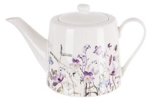Biało-fioletowy porcelanowy dzbanek do herbaty 1 l Louka – Orion