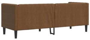 Sofa chesterfield, 3-os., brÄ zowa, sztuczna skÃ³ra zamszowa