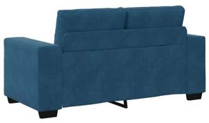 Sofa 3 szt. niebieski tkanina lniana