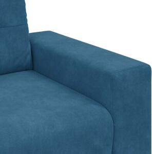 Sofa 3 szt. niebieski tkanina lniana