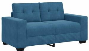 Sofa 3 szt. niebieski tkanina lniana