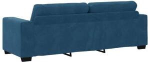 Sofa 3 szt. niebieski tkanina lniana