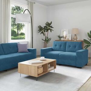 Sofa 3 szt. niebieski tkanina lniana