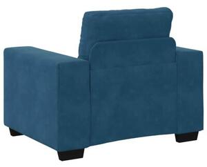 Sofa 3 szt. niebieski tkanina lniana