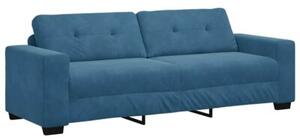 Sofa 3 szt. niebieski tkanina lniana