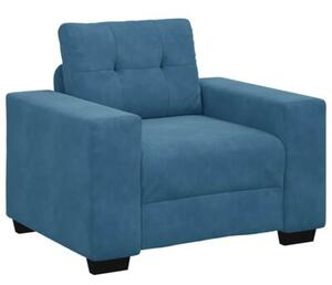 Sofa 3 szt. niebieski tkanina lniana