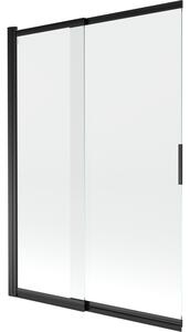 Mexen Fox parawan nawannowy 2-skrzydłowy przesuwny 120 x 150 cm, transparent, czarny - 891-120-002-70-00