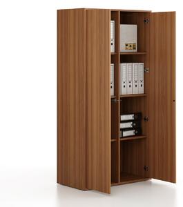 Szafka biurowa FRAME, 2x drzwi, 872 x 450 x 1735 mm, PUSH-lock, orzech