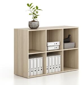 Regał FRAME, niski, 3 kolumny, 881 x 1299 x 450 mm, dąb naturalny