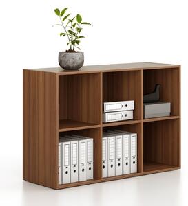 Regał FRAME, niski, 3 kolumny, 881 x 1299 x 450 mm, orzech