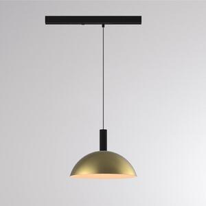 Molto Luce Lampa wisząca na szynie LED LORA II, mosiężna, Ø 24 cm, 40°, CCT, 3-fazowa II, mosiężny / złoty, salon / jadalnia, metal, nowoczesny