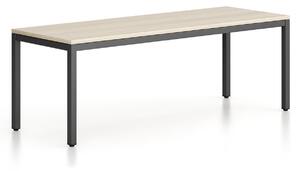 Ławka FRAME, podstawa czarna, 1685 x 404 x 468 mm, dąb naturalny