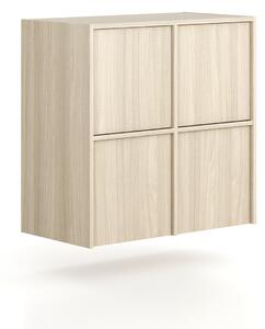Nadstawka do szaf FRAME, 4x drzwi, 872 x 450 x 854 mm, PUSH-lock, dąb naturalny