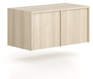 Nadstawka do szaf FRAME, 2x drzwi, 872 x 450 x 427 mm, PUSH-lock, dąb naturalny