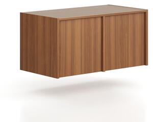 Nadstawka do szaf FRAME, 2x drzwi, 872 x 450 x 427 mm, PUSH-lock, orzech