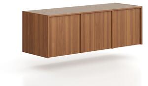 Nadstawka do szaf FRAME, 3x drzwi, 1299 x 450 x 427 mm, PUSH-lock, orzech