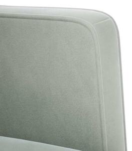 Sofa dwuosobowa jasnoszara 111 cm aksamit