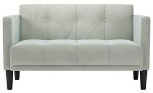 Sofa dwuosobowa jasnoszara 111 cm aksamit