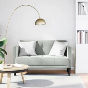 Sofa dwuosobowa jasnoszara 111 cm aksamit