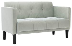 Sofa dwuosobowa jasnoszara 111 cm aksamit