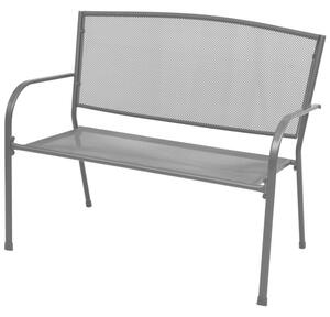 Ławka ogrodowa, 108 cm, stal i siatka, antracytowa