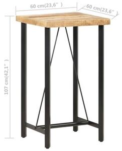 Stolik barowy, 60x60x107 cm, surowe drewno mango
