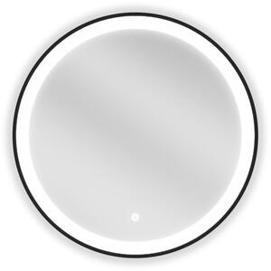 Mexen Esso lustro łazienkowe podświetlane, okragłe 60 cm, LED 6000K, antypara, rama czarna - 9825-060-060-611-70