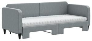 Sofa rozsuwana z materacami, jasnoszara, 80x200 cm, tkanina