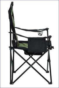 Krzesło kempingowe z uchwytem na bubek czarny + zielony - Krebri