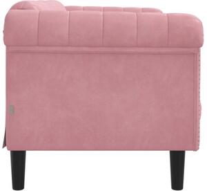 Sofa dwuosobowa, rÃ³Å¼owa, aksamit