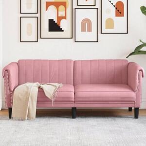 Sofa dwuosobowa, rÃ³Å¼owa, aksamit