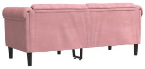 Sofa dwuosobowa, rÃ³Å¼owa, aksamit