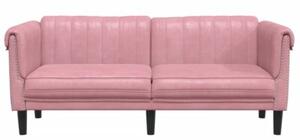 Sofa dwuosobowa, rÃ³Å¼owa, aksamit